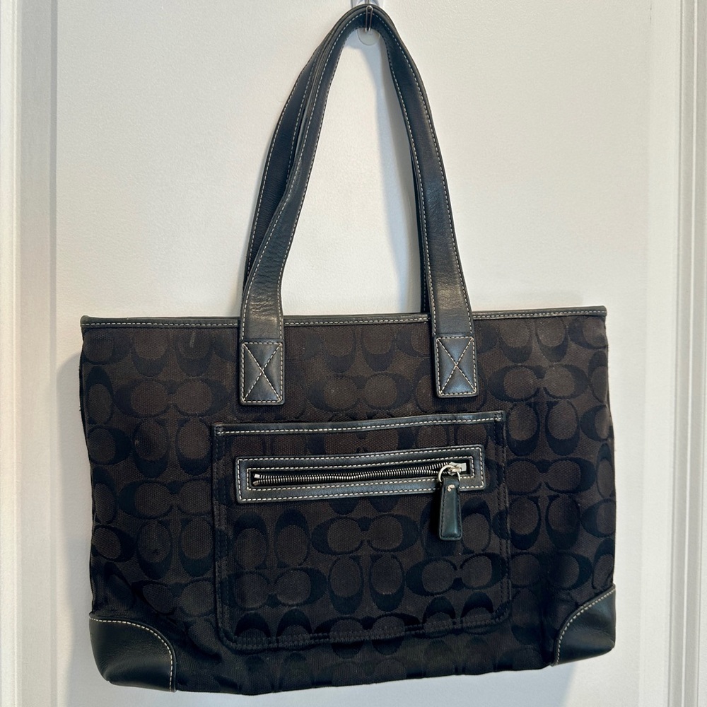 Coach Black Signature Tote